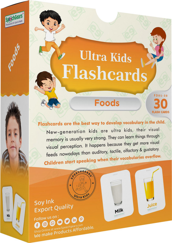 SpeechGears Foods UltraKids Flash Cards(Multicolor)