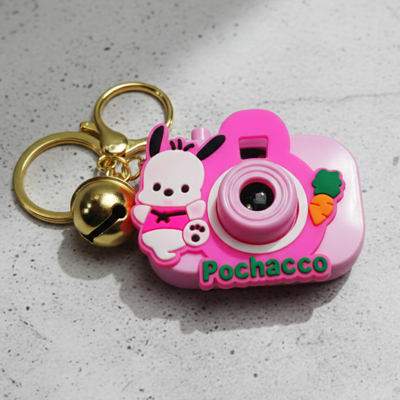 careforkids Mini Camera Kids Toy with Keychain, Cute Cartoon Style Pretend Play Toy(Pink)