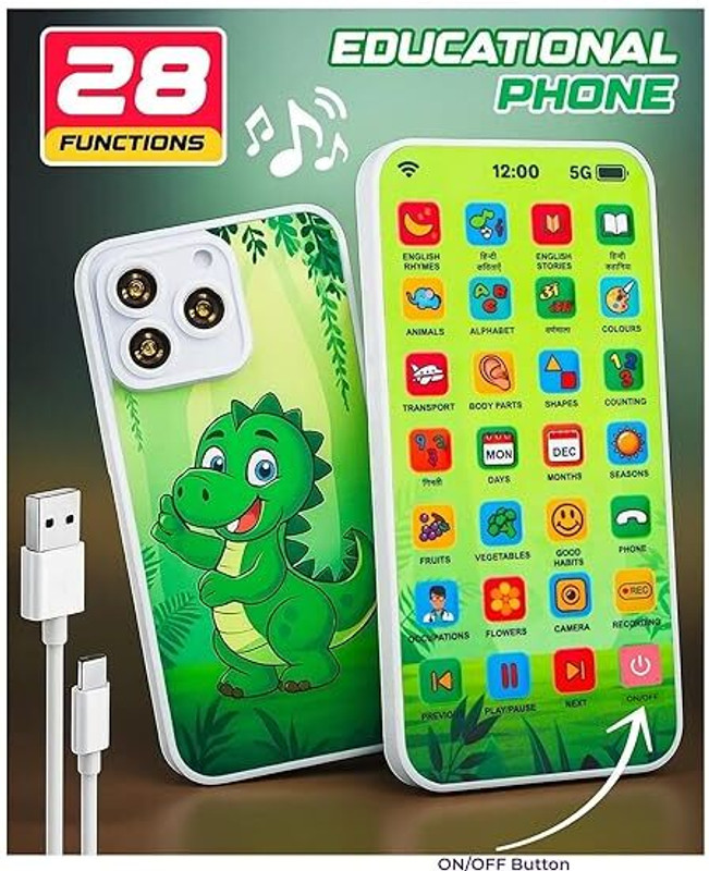 BAIRNINO Rechargeable Musical Mobile Toy, LED Lights & Sound Effects, Learning Edu Toy(Multicolor)