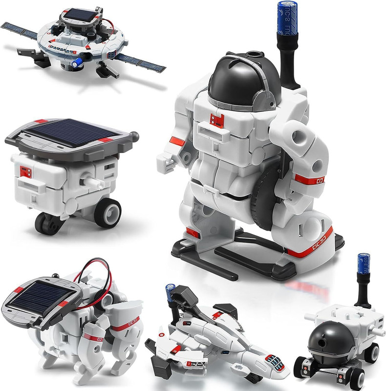 Magicwand Double Power Solar & Battery 6-in-1 Educational Space Fleet Robotic(Multicolor)