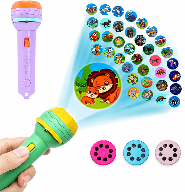 Plixoo Kids Projection Flashlight Torch 24 Slides(Multicolor)