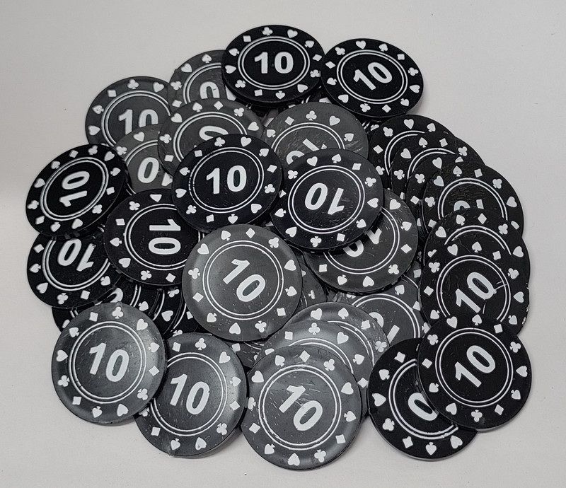 MOREL 10 RS PLASTIC CURRENCY TOKEN COINS COUNTERS CHIPS POKER PLAYING DENOMINATION(Black)