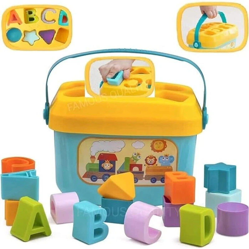 KEATON 16 Alphabet & Shape Blocks Toys Kids & Baby Girl-Boy(Multicolor)