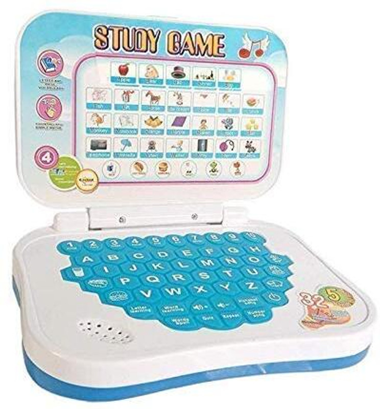 TOYZENZY Study Game, Kids Mini Laptop, Computer Study Game Toy for Kids.(Blue)