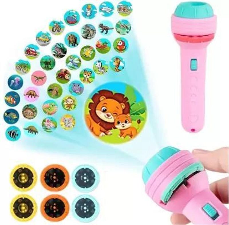 khanji toyz Mini 3 Slids 24 Patterns (ABCD All Alphabet Slids) Projector light Torch KST002(Multicolor)