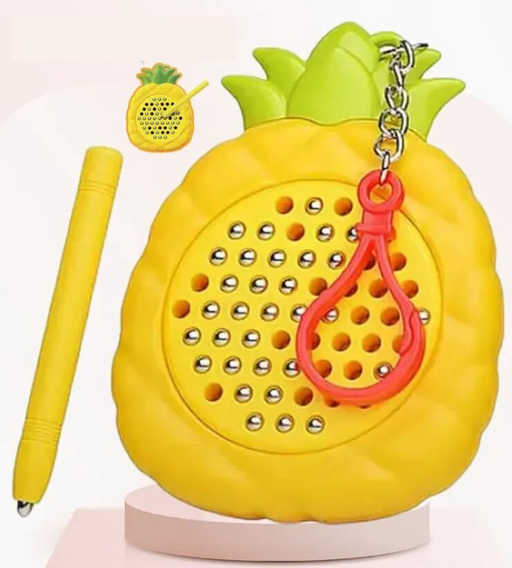 calyxia Lamon Magnetic Drawing Pad with Stylus Pen Metal Bals toy(Yellow)