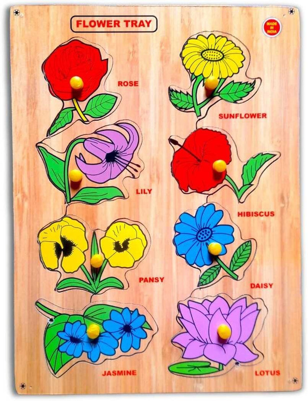 aasiyaenterprises Flower Name and Picture Puzzle Board For Kids Learning toy(Multicolor)