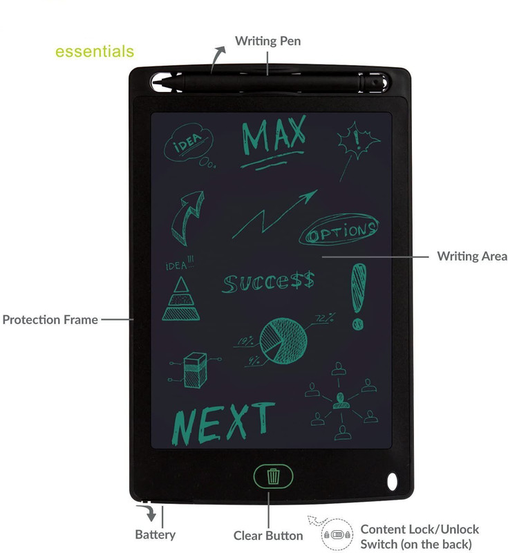 XORTIC 8.5 Inch LCD Writing Tablet Scribbling Pad + for Drawing eWriter(Multicolor)