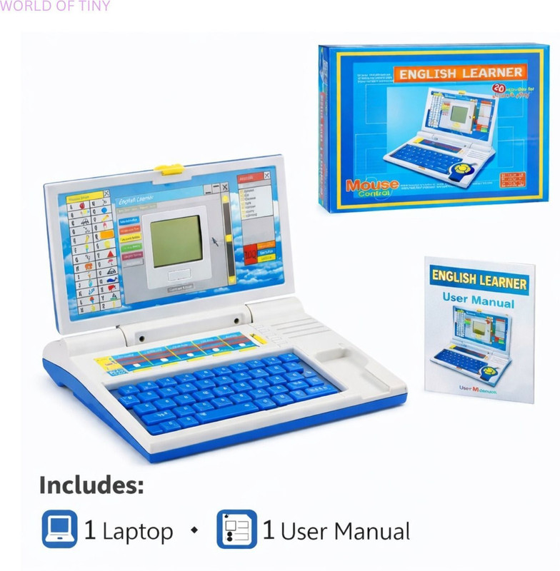 WORLD OF TINY Children Educational Computer Toy for English Learning and Games(Multicolor)