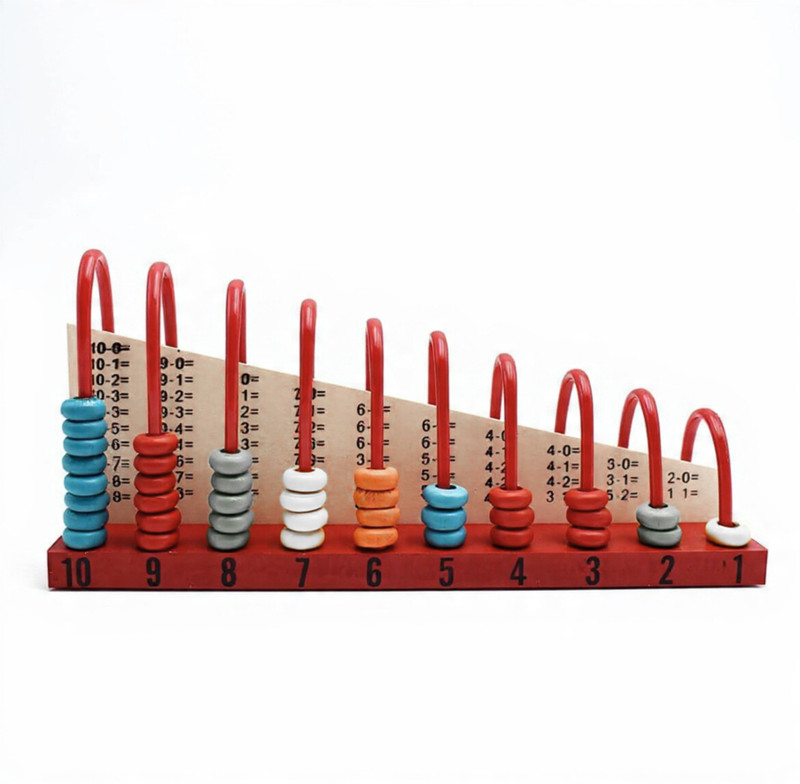 Gueran Wooden Abacus Counting Beads Subtraction Addition Tables Montessori Educational(Multicolor)