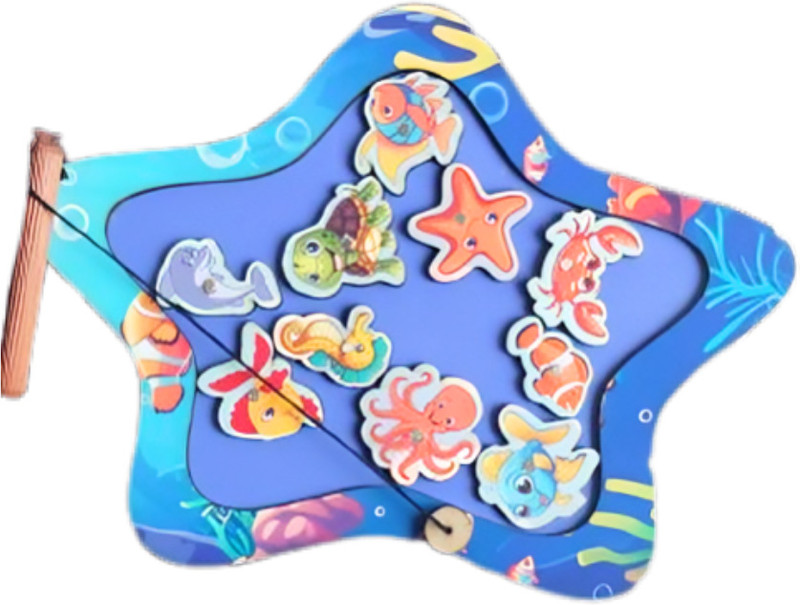 Triaph Wooden Magnetic Fishing Toy for age above 3 years(Multicolor)