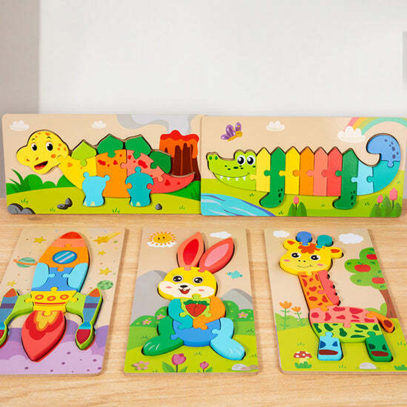 dimorraclub Montessori-style peg puzzles (bundle - pack of 4 mixed)(Multicolor)