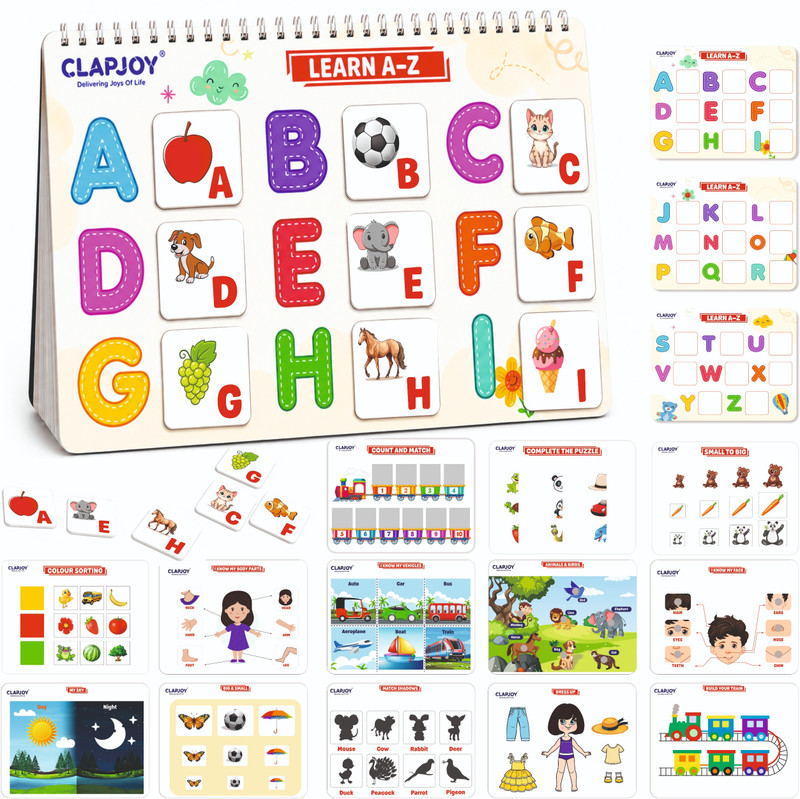 Clapjoy Velcro Level 2 Preschool Learning Montessori Busy Book for kids(Multicolor)