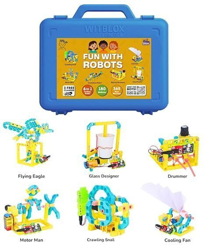 WitBlox Fun with Robots Kit Arduino Compatible Motors & Machines, STEM Robotics(Multicolor)