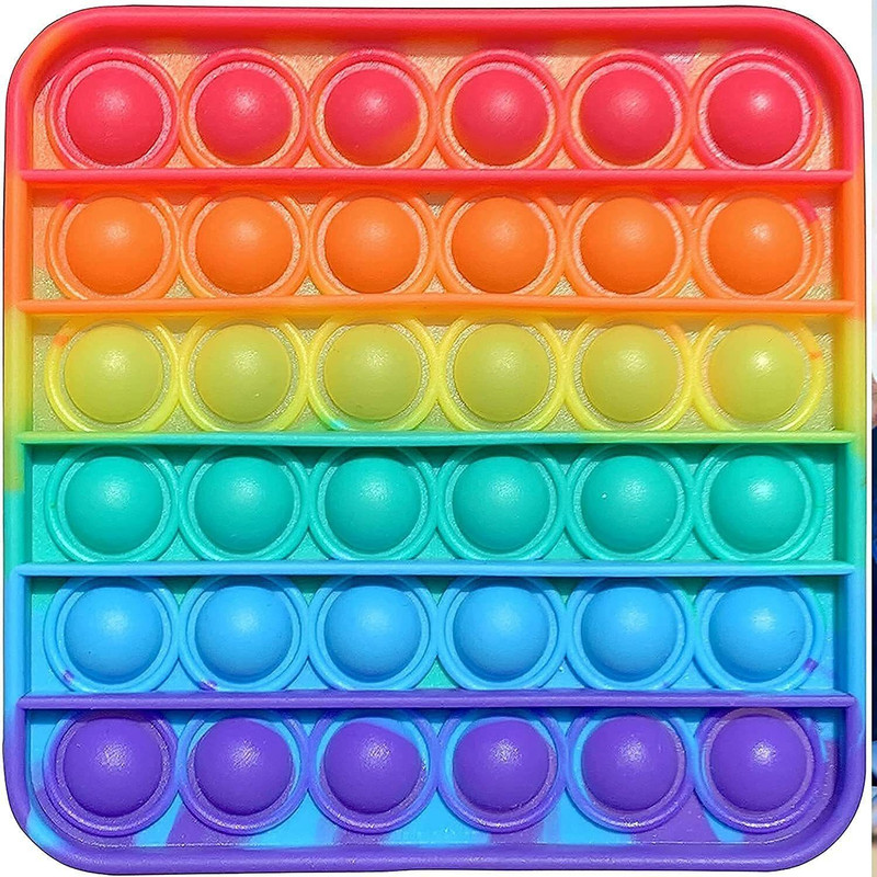 MoldBerry square Shape Rainbow Pop It Fidget toy(Multicolor)