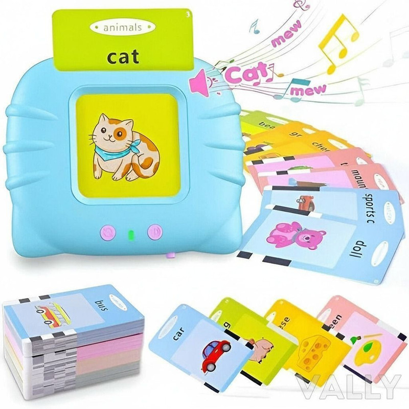 Vally All-in-One Flash Card Learning Toy ABCs, Numbers, and Animal Sounds(Multicolor)
