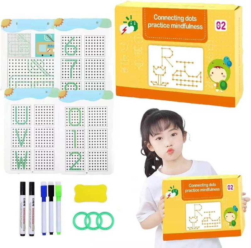 VHD Kids Dot to Dot Puzzle Workbook with 56 Pages & Accessories (3+ Years) Z1(Multicolor)