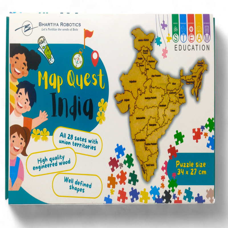 Aavkar creation Learning Puzzle toy Map for Kids with States,Capitals and Fully Educational toy(Multicolor)