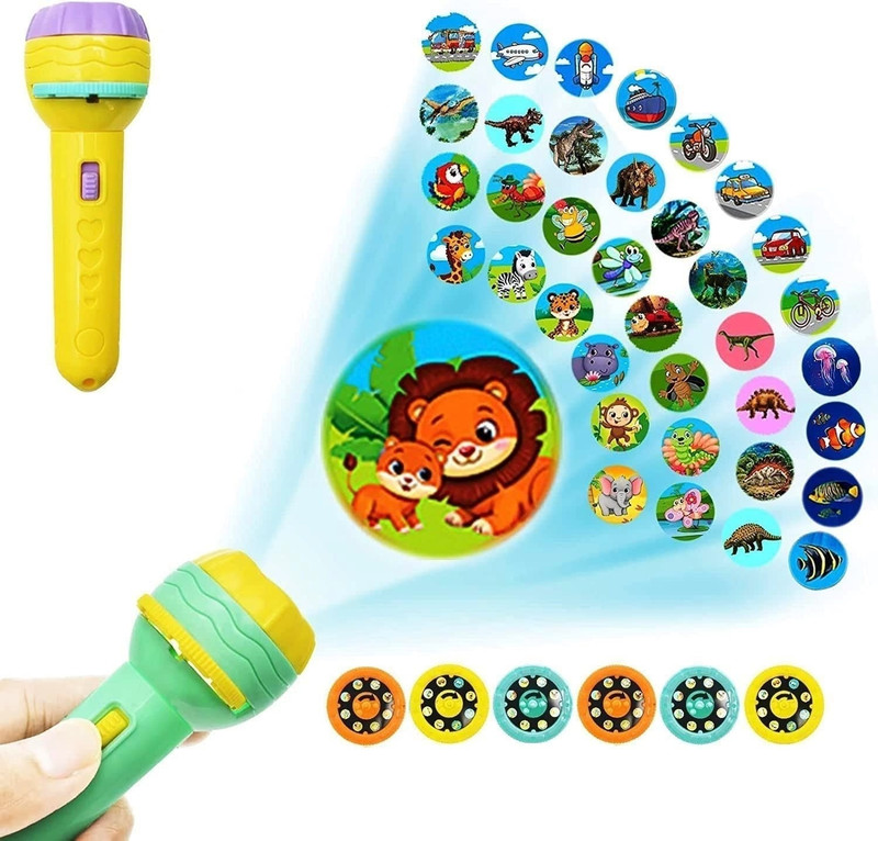CRAZYGOL 3 Slides 24 Patterns Mini Projector Torch Slide Flashlight Light(Multicolor)