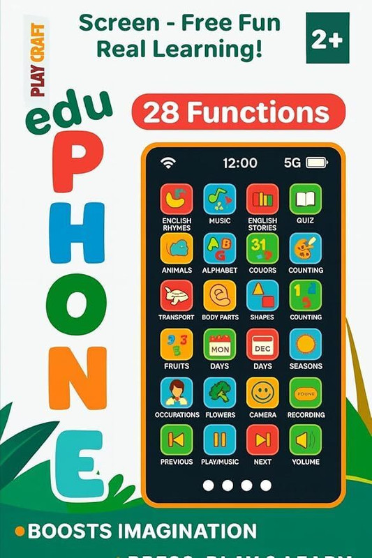 Prachen edu_Phone for littles Kids(Multicolor)