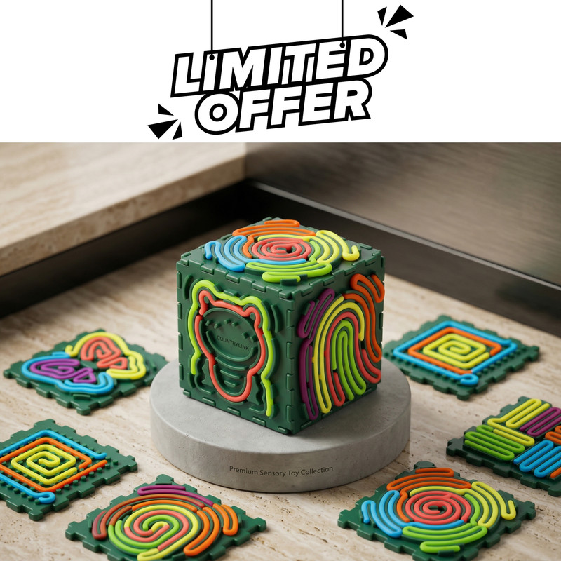 CountryLink Six-Sided Fidget Board Kids Focus Calm Activity Toy 3+ Year(Multicolor)