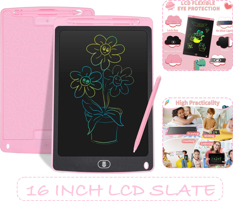 Virth 16 INCH Colourful Electronic Tablet, Portable Erasable Drawing Board(Multicolor)