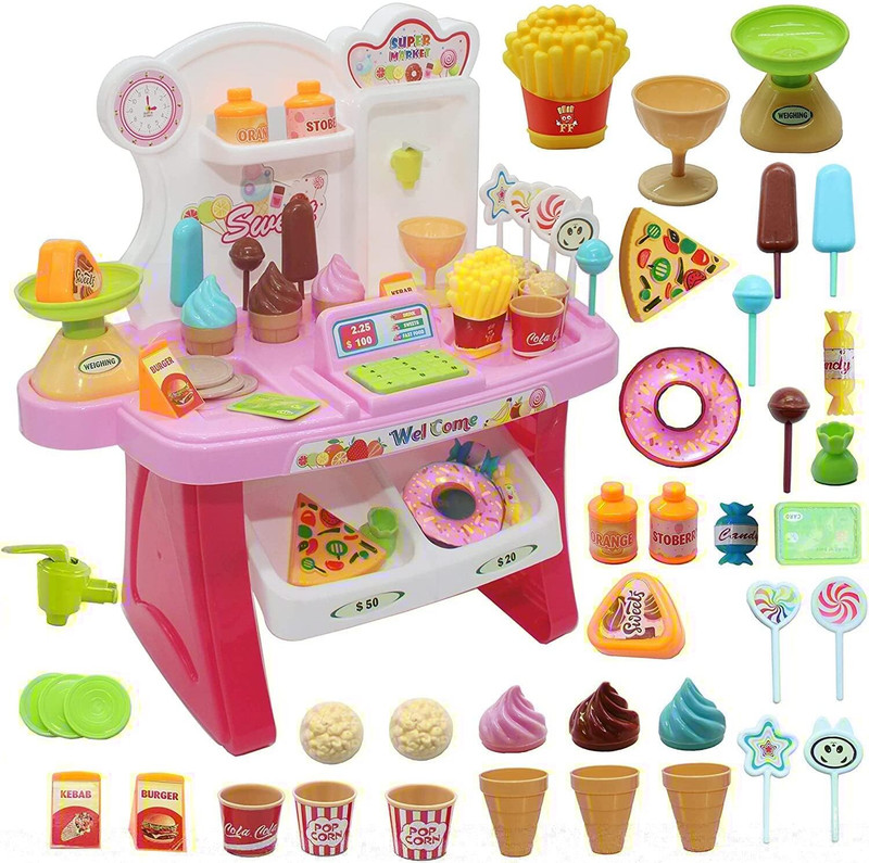 WAKTORO Mini Supermarket Toy Candy Sweet Shopping cart