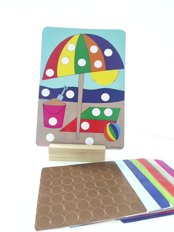 littletwinkles picture dot sticker activity 8 cards 1000+stickers(Multicolor)