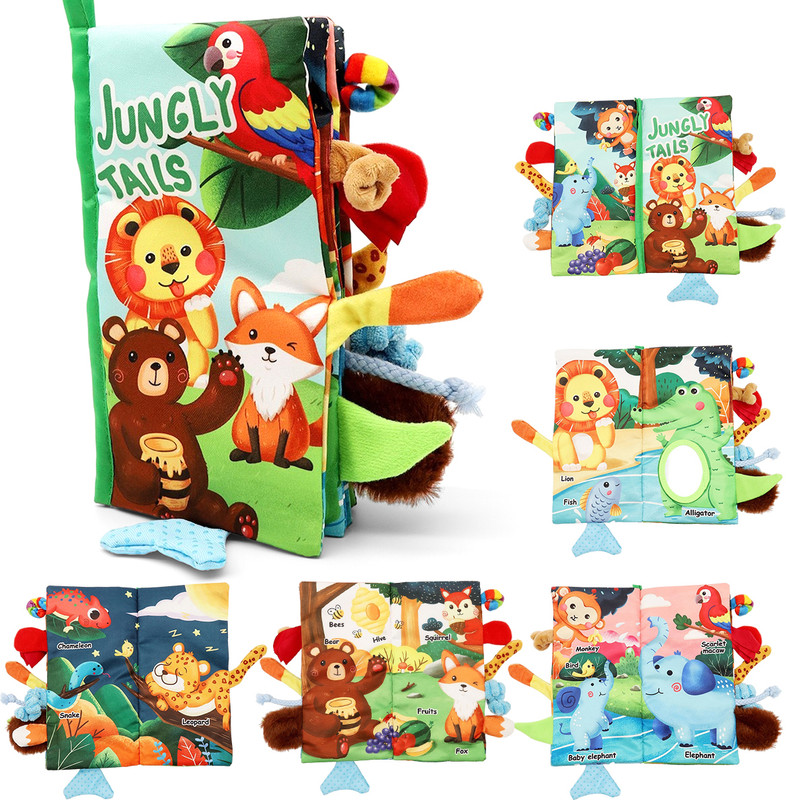Verilux Forest Cloth Books for Babies Sensory Book for 6 to 12 Months High Contrast 3D(Multicolor)