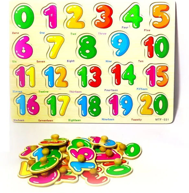 RITSKART Kids' Cognitive Skill Development Number 1-20 Wooden Educational Puzzle Game Board Game Accessories