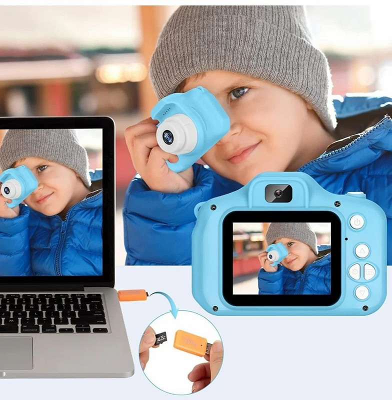 BuyLuxe Kids Digital Camera | HD Photo & Video, Shockproof, Rechargeable Toy Camera(Blue)