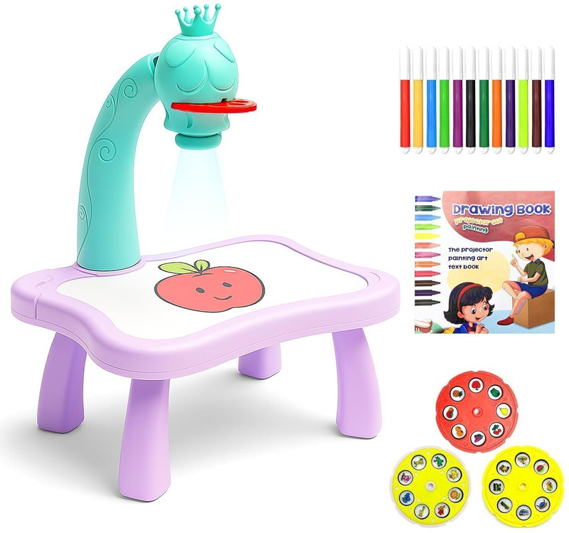 WORLD OF TINY Kids Drawing Projector Table with Light | Creative & Painting Toy Set(Multicolor)