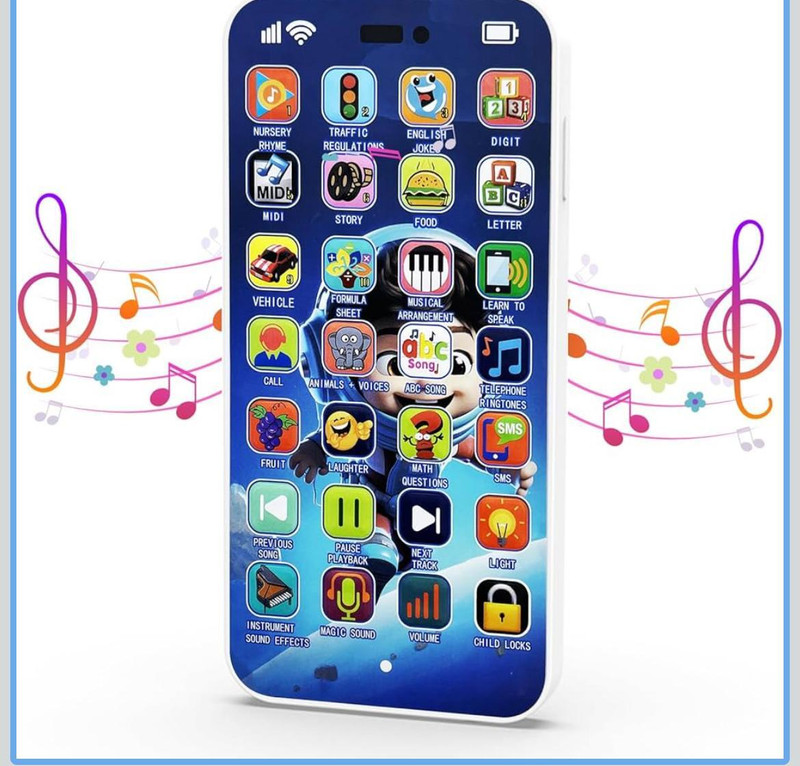 TMT STORE Rechargeable Educational Phone Toy Kids ,24 Modes Talking(Multicolor)