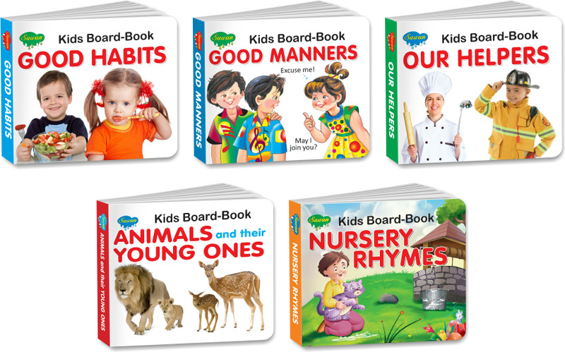 GO WOO Set Of 5 Books | Kids Board Books(White)