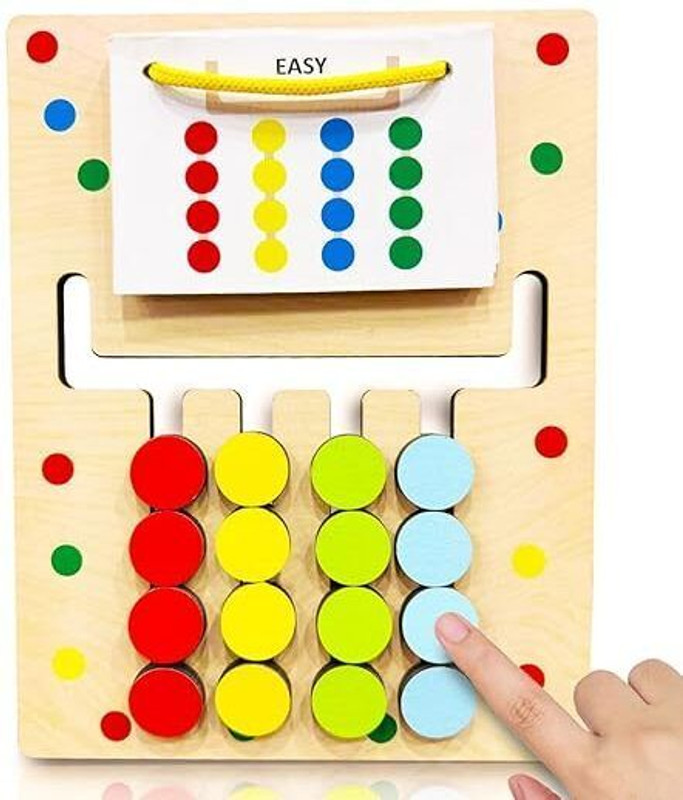 FLASHKITCH Montessori Slide Puzzle I Color & Pattern Matching Learning Toys for Kids(Multicolor)