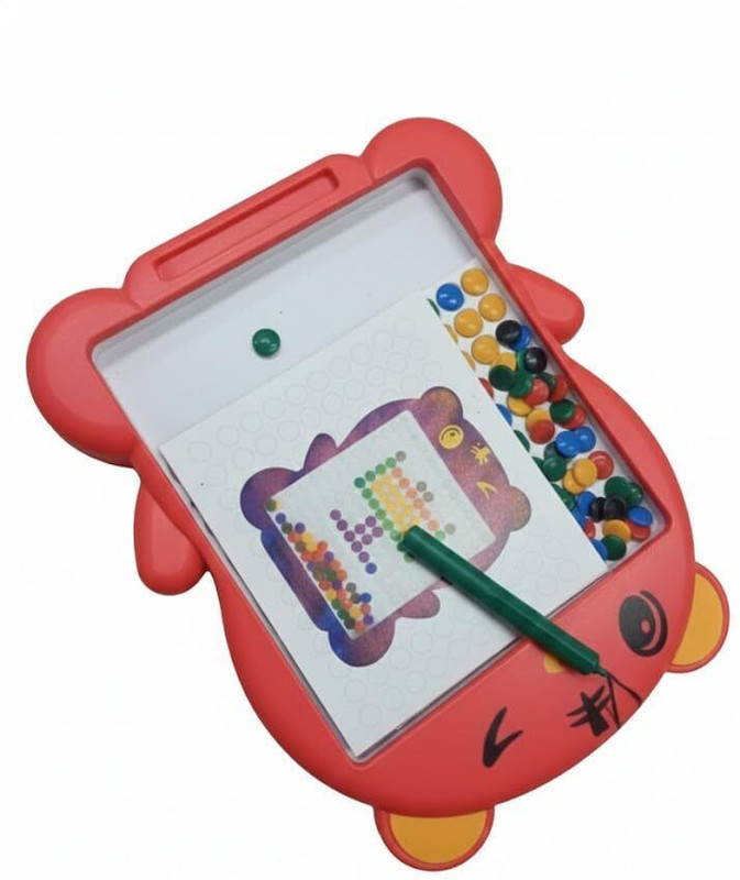 nextinventures Magnetic Drawing Board for Toddlers - Red Bear Magnet Bead Art Board(Multicolor)