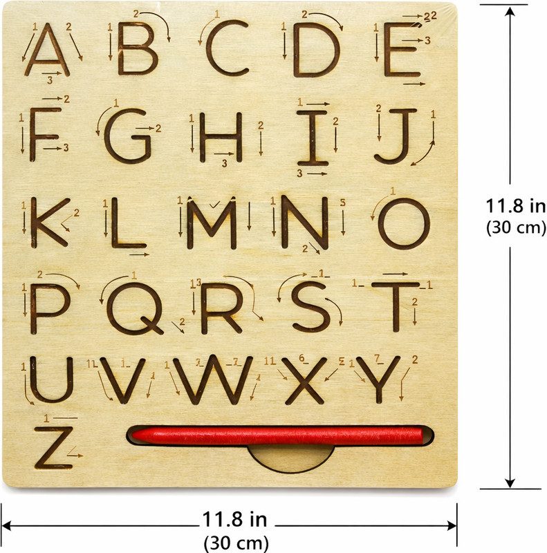 SKNS ONLINE SHOP Wooden Alphabet Tracing Board(Beige)