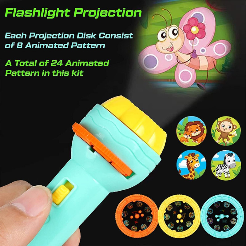 SABIRAT Mini Torch Projector For Kids, Projection Imaging, Enrich Scene, Learning Toy(Multicolor)