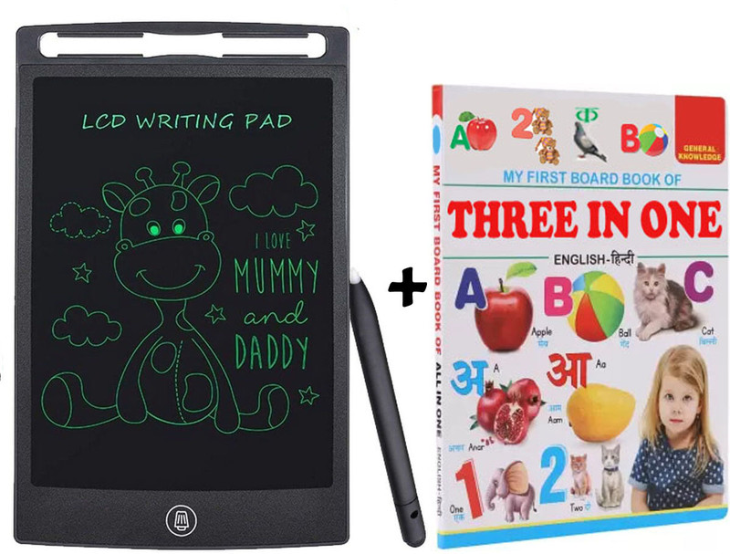 SHALAFI LCD Writing Pad/Tablet, Graphic Drawing Tablet, Digital Slate Board+3in1 Book(Black, Multicolor)