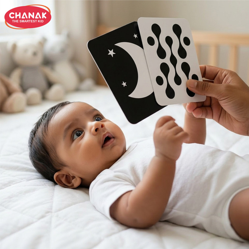 Aditi Toys Baby Vision Flash Cards – Non-Tearable Black & White High Contrast Book(Black, White)