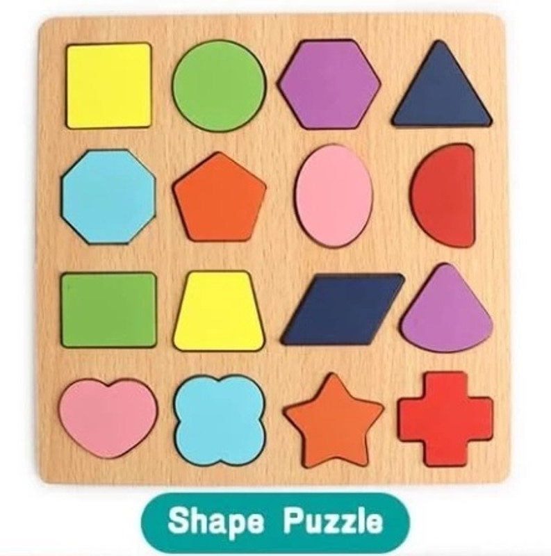 CrazyBuy Wooden Shapes Learning Educational Board for Kids, Puzzle Toys for Boys & Girls(Multicolor)