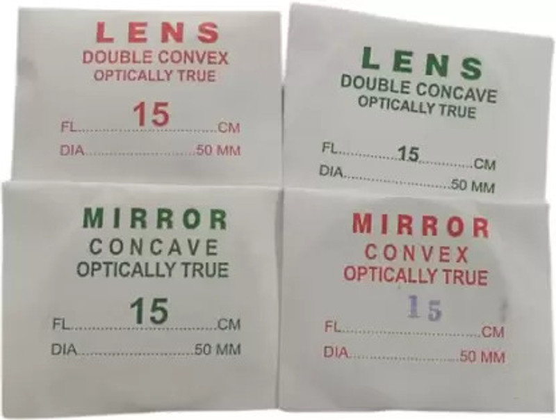 RLK Enterprises Double Convex and Concave Lens with Convex and Concave Mirror Dia: 50mm(White)