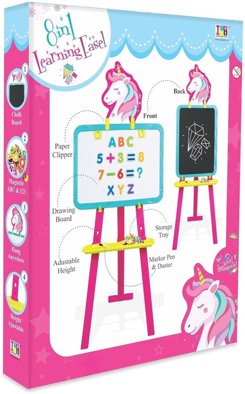 Jayaansh Traders Unicorn Learning Eazel Board With Magnetic WritingBoard Include Magnetic Letters(Multicolor)