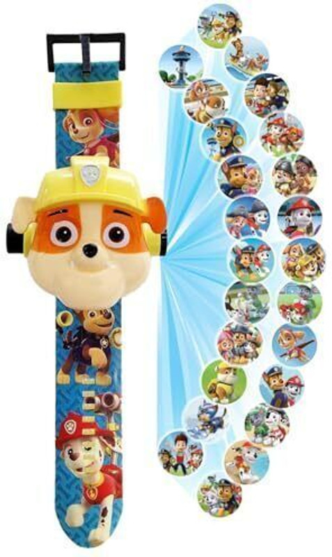 Wembley Paw Patrol Digital Projector Watch for Kids Silicone Strap - Rubble(Multicolor)