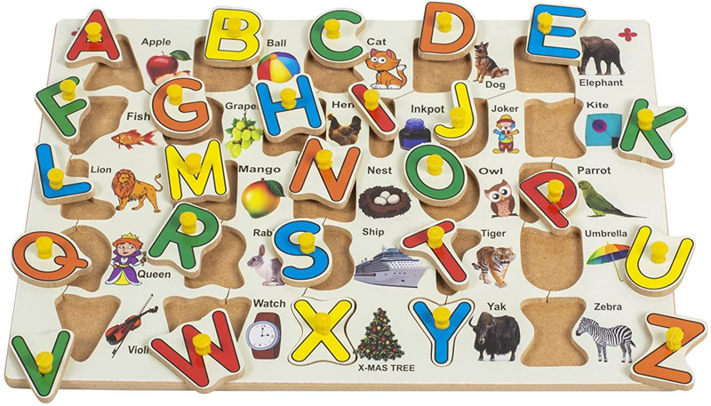 GAMLOID Best Gift Capital Letters Alphabet Puzzles Children Educational Board Toy(Multicolor)