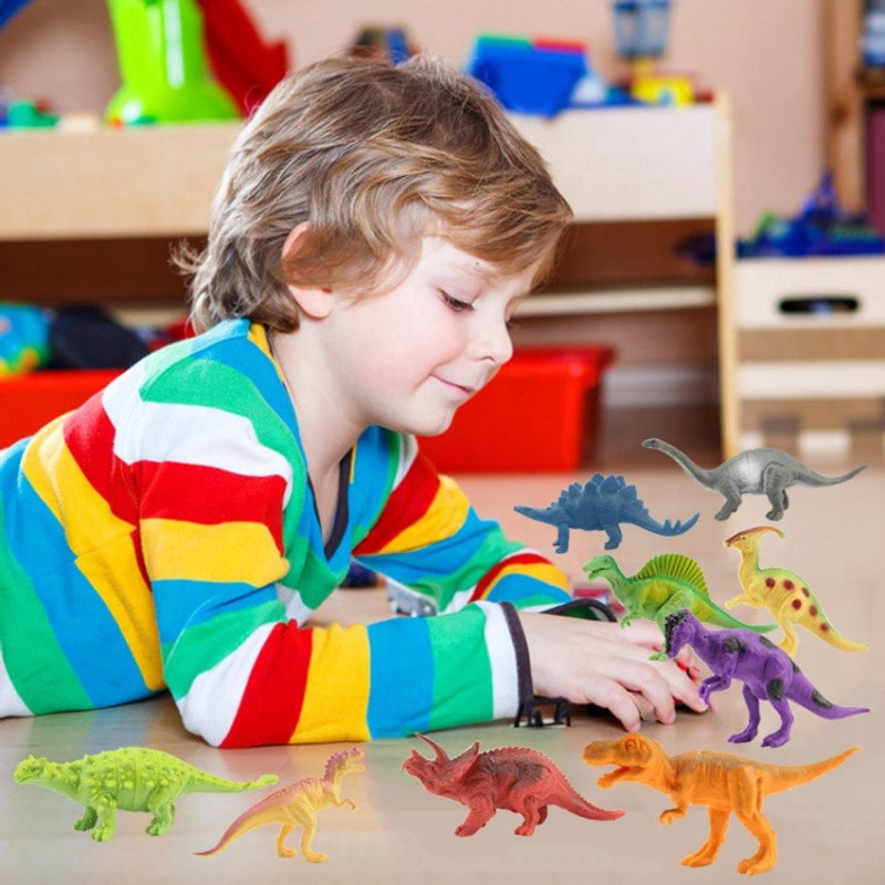 OANGO Learning toy 12 Piece Cartoon Dinosaur Animal Toy Playset for Kids(Multicolor)