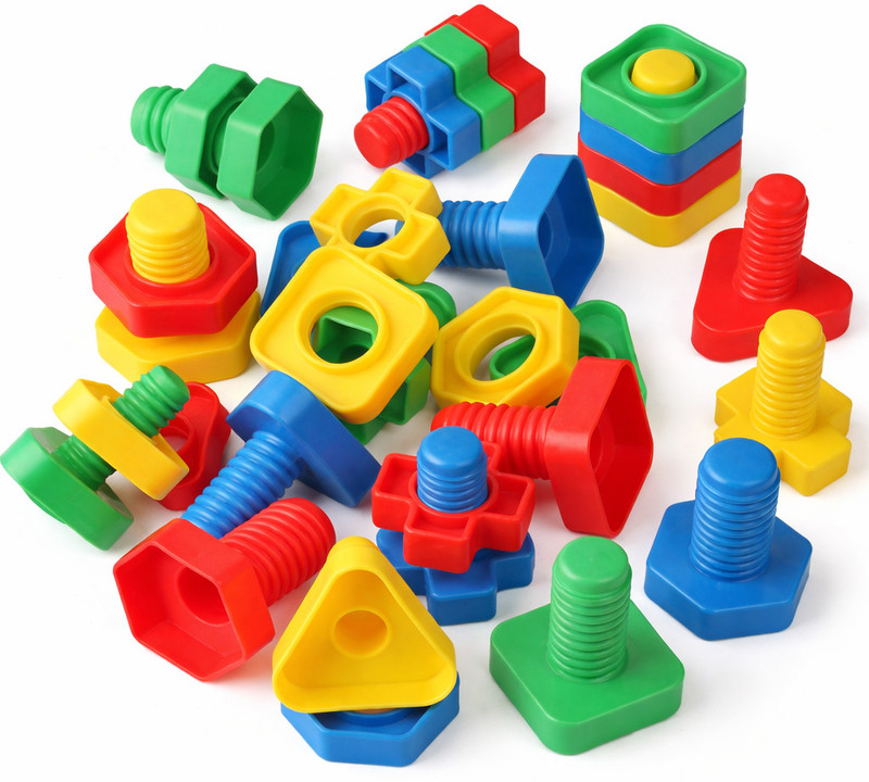 funtoosh Nuts & Bolts Blocks Building Different Shapes for Educational Engineering 25 PCS(Multicolor)