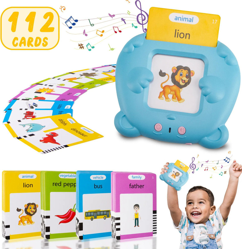 Easymart USB Rechargeable Kids Learning Flashcard Reader Speech Therapy Machine Toy(Multicolor)