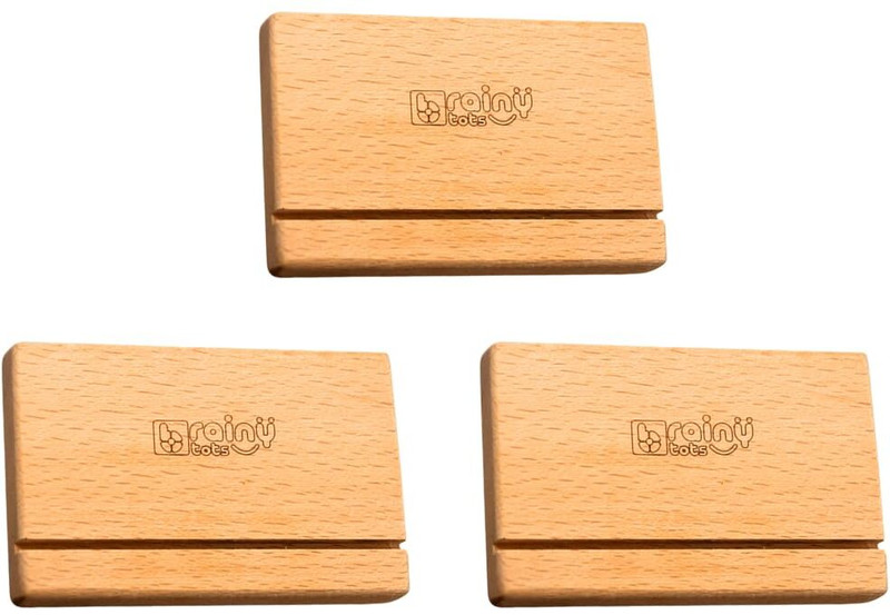 Brainytots Flashcard Stands Set of 3 Montessori Learning Tool | Enhances Visual Development(Brown)