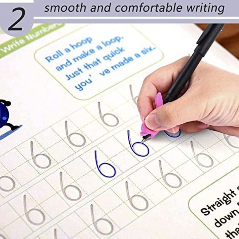 RQPFAB Practice Copy Book Magic Calligraphy Book For Kids 1pen+10refill (set of 4pcs)(Multicolor)